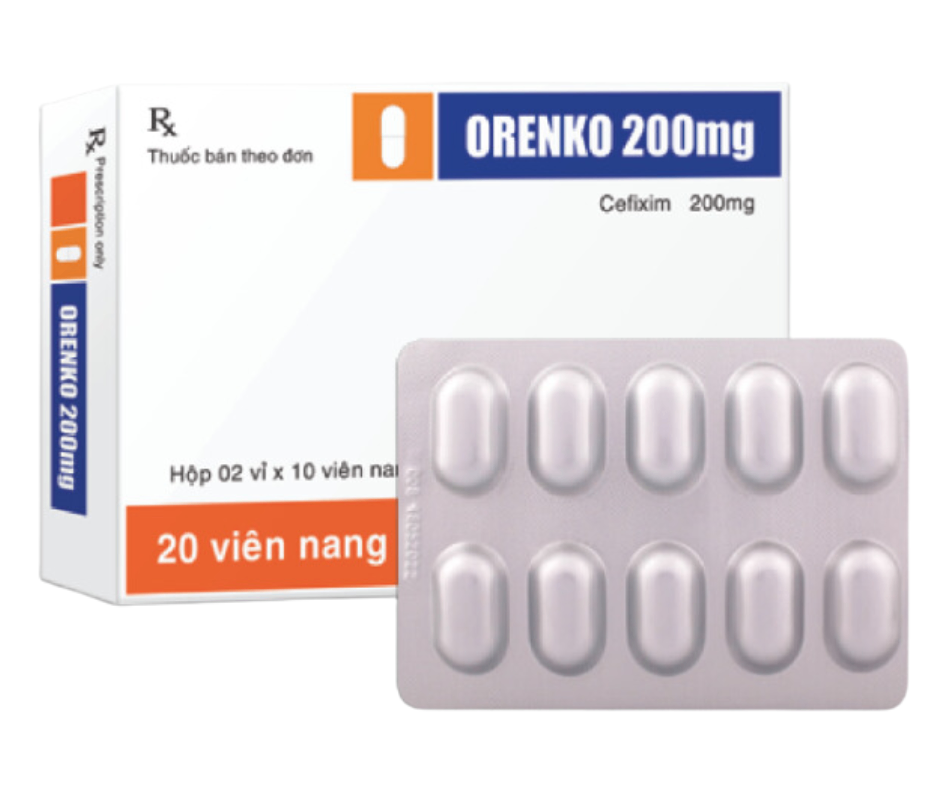 1469. Orenko 200Mg Alu - (Cefixime 200mg) - [Thùng 122 Hộp; Hộp 2 Vỉ; Vỉ 10 Viên] Trà Vinh - Việt Nam