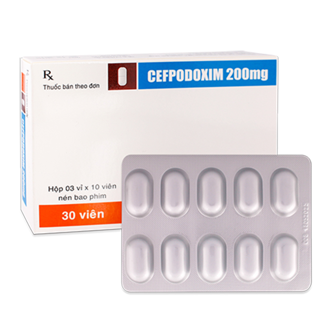 1471. Cefpodoxim 200Mg V/10, H/30 - (Cefpodoxime 200mg) - [Thùng 92 Hộp; Hộp 3 Vỉ; Vỉ 10 Viên] Trà Vinh - Việt Nam