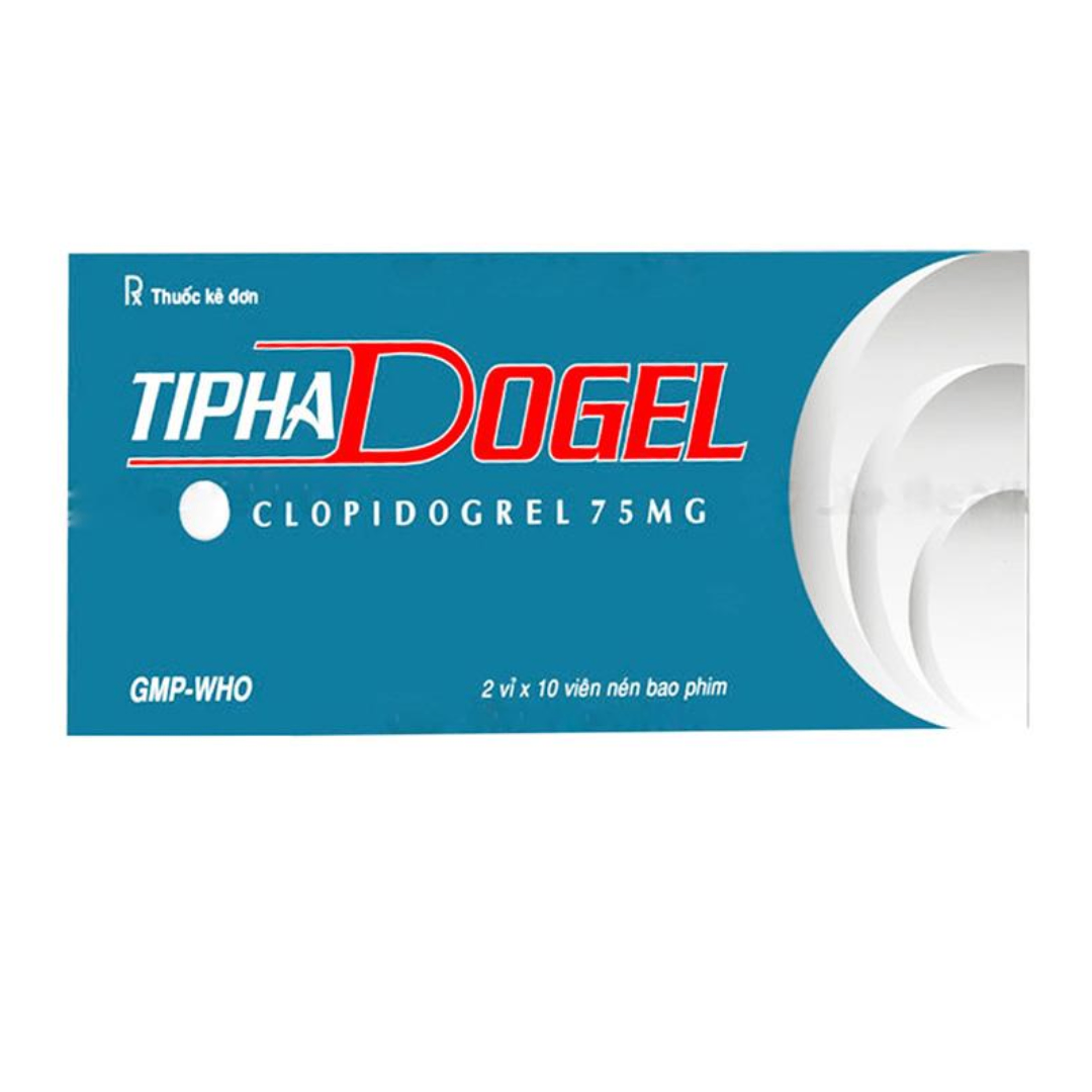 1503. Tiphadogel - (Clopidogrel 75mg) - [Thùng 204 Hộp; Hộp 2 Vỉ; Vỉ 10 Viên] Tipharco - Việt Nam