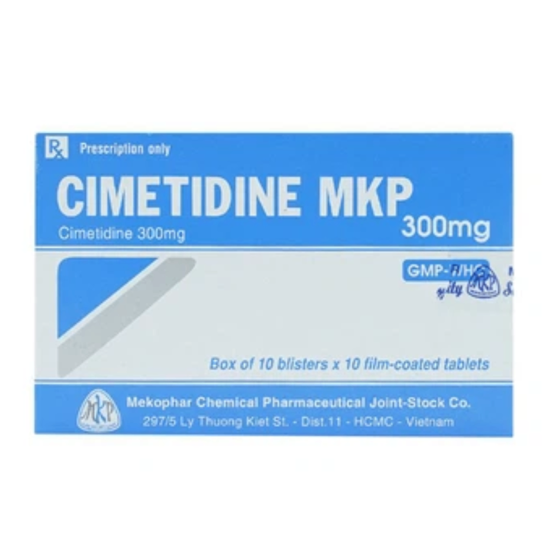 1522. Cimetidin 300 Vne - (Cimetidin 300mg) - [Thùng 96 Hộp; Hộp 10 Vỉ; Vỉ 10 Viên] Mekophar - Việt Nam