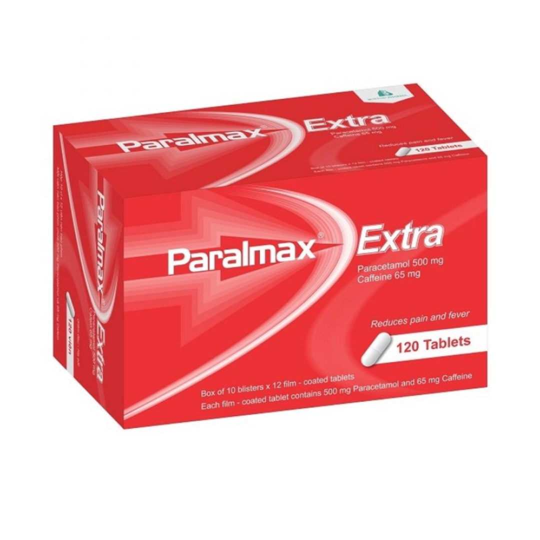 1582. Paralmax Extra - (Paracetamol 500mg + Cafein 65mg) - [Thùng 60 Hộp; Hộp 10 Vỉ; Vỉ 12 Viên] Bostonpharma - Việt Nam