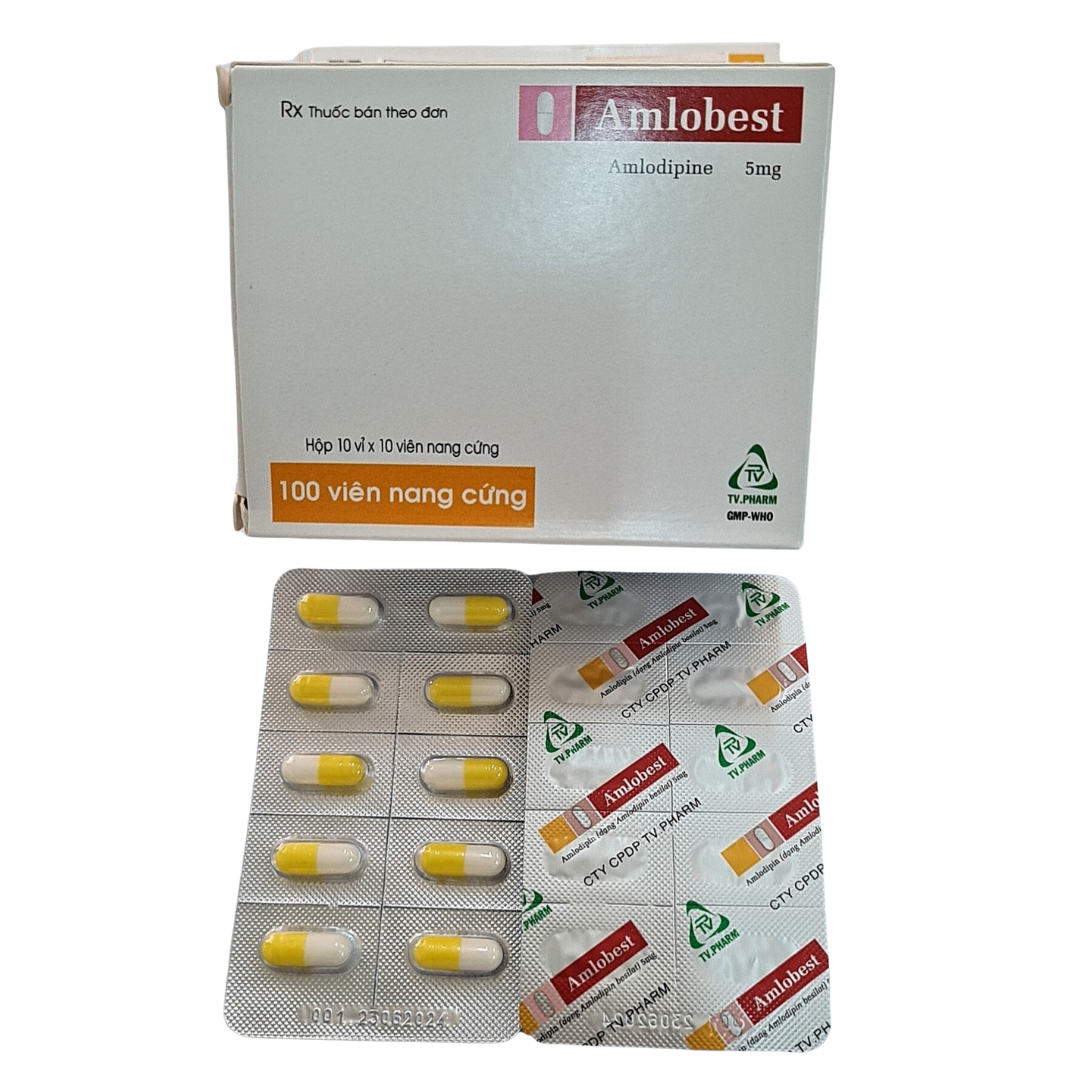 1489. Amlobest V/10, H/100 - (Amlodipin 5mg) - [Thùng 82 Hộp; Hộp 10 Vỉ; Vỉ 10 Viên] Trà Vinh - Việt Nam