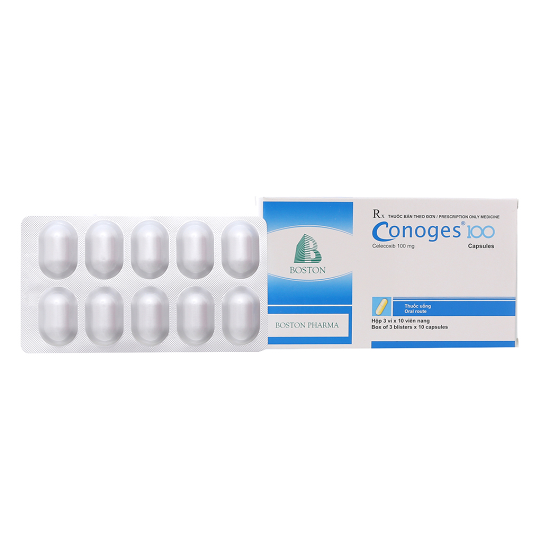 1599. Conoges 100 - (Celecoxib 100mg) - [Thùng 60 Hộp; Hộp 3 Vỉ; Vỉ 10 Viên] Bostonpharma - Việt Nam