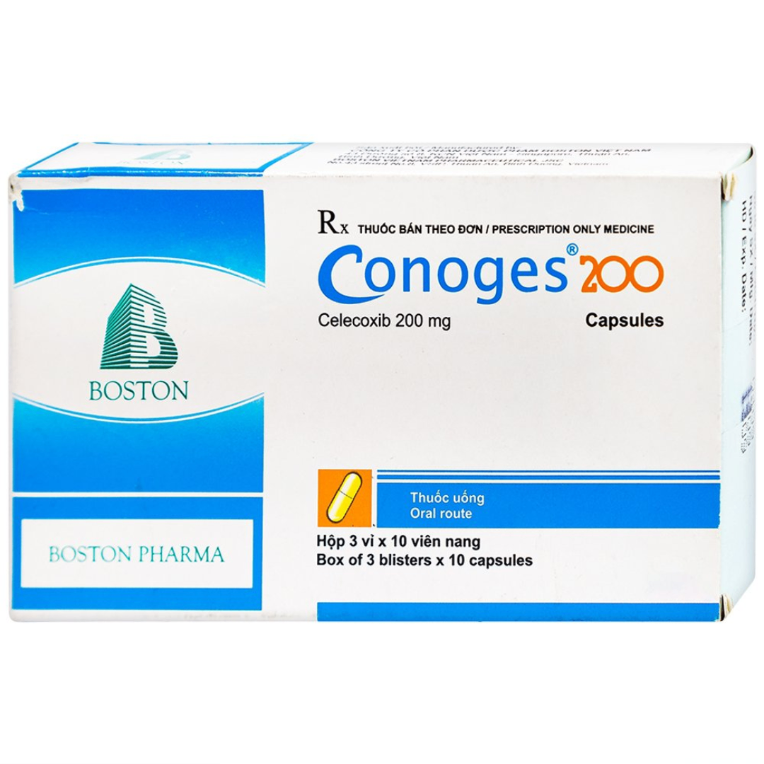 1600. Conoges 200 - (Celecoxib 200mg) - [Thùng 81 Hộp; Hộp 3 Vỉ; Vỉ 10 Viên] Bostonpharma - Việt Nam