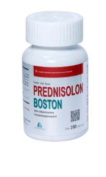 1644. Prednisolon Boston (mùi dâu) - (Prednisolon 5mg) - [Thùng 120 Chai; Chai 200 Viên] Bostonpharma - Việt Nam