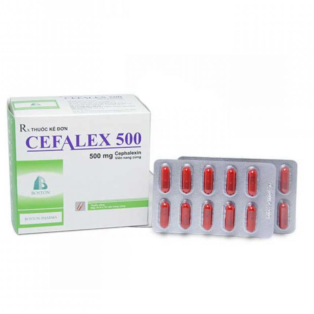 1668. Cefalex 500 - (Cefalexin 500mg) - [Thùng 48 Hộp; Hộp 10 Vỉ; Vỉ 10 Viên] Bostonpharma - Việt Nam