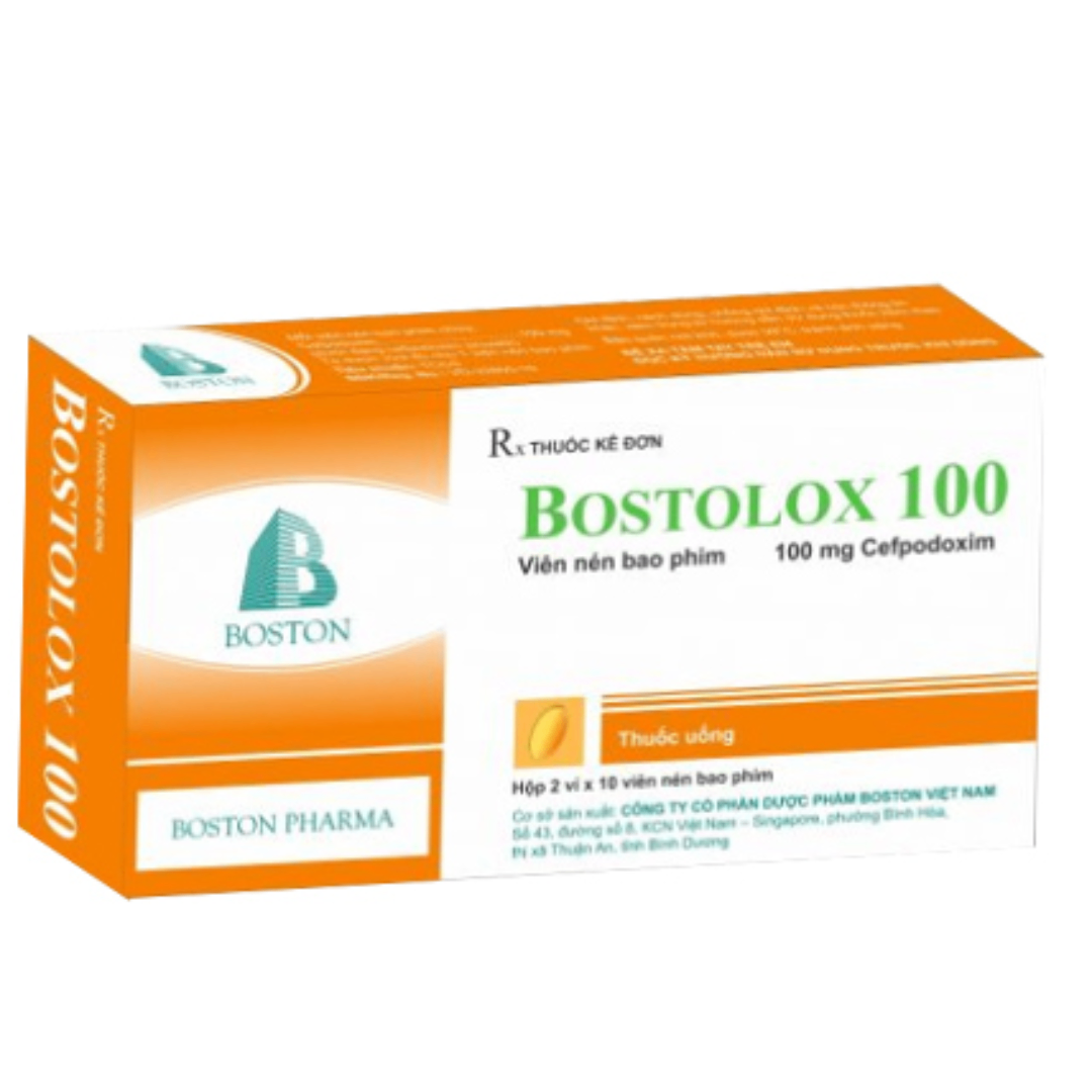 1671. Bostolox 100 - (Cefpodoxim 100mg) - [Thùng 224 Hộp; Hộp 2 Vỉ; Vỉ 10 Viên] Bostonpharma - Việt Nam