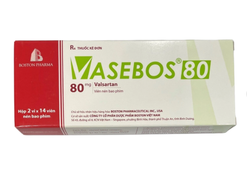 1654. Vasebos 80 - (Valsartan 80mg) - [Thùng 240 Hộp; Hộp 2 Vỉ; Vỉ 14 Viên] Bostonpharma - Việt Nam