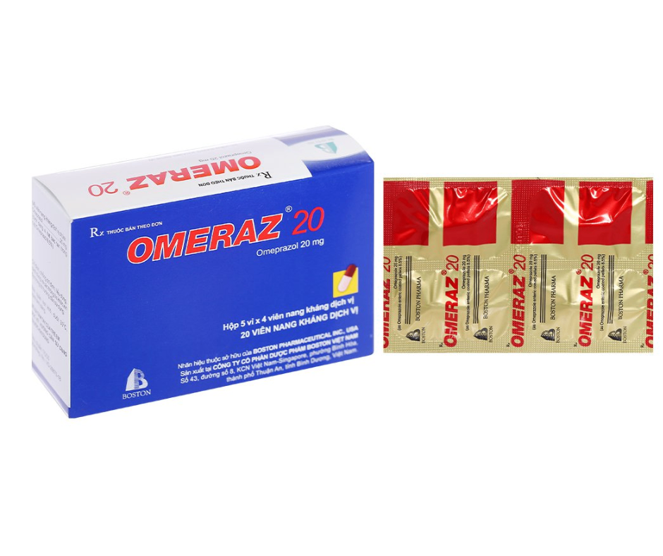 1614. Omeraz 20 - (Omeprazol 20mg) - [Thùng 72 Hộp; Hộp 5 Vỉ; Vỉ 4 Viên] Bostonpharma - Việt Nam