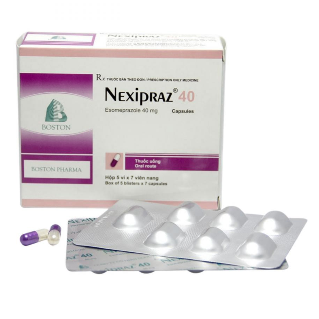 1617. Nexipraz 40 (Tđsh Với Nexium 40Mg_Astrazeneca) - (Esomeprazol 40mg) - [Thùng 56 Hộp; Hộp 5 Vỉ; Vỉ 7 Viên] Bostonpharma - Việt Nam
