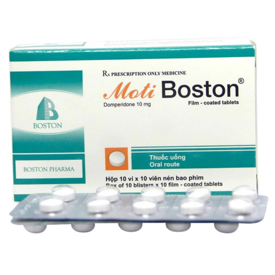 1621. Motiboston - (Domperidon 10mg) - [Thùng 175 Hộp; Hộp 10 Vỉ; Vỉ 10 Viên] Bostonpharma - Việt Nam