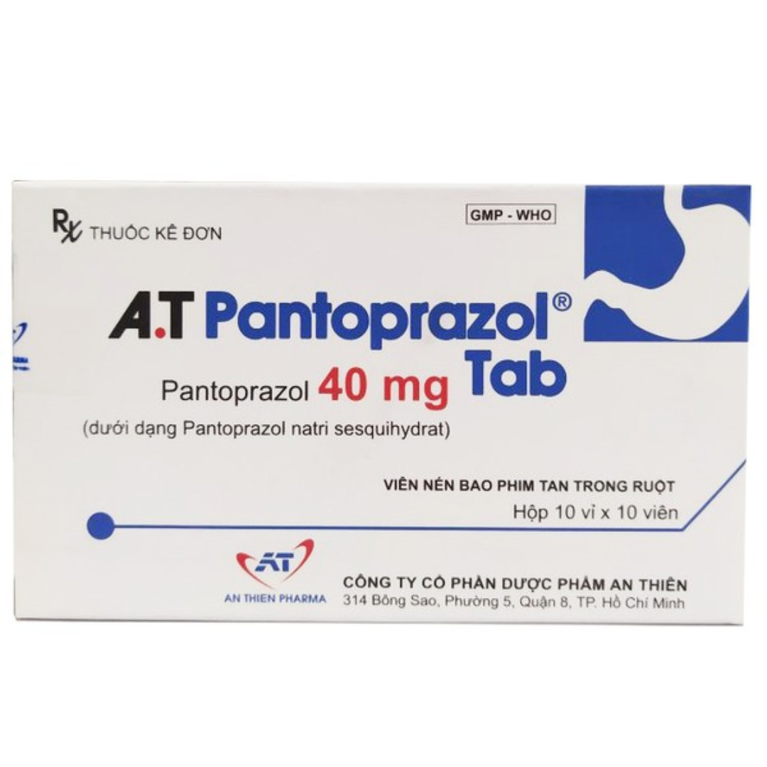 1794. A.t Pantoprazol Tab - (Pantoprazol 40mg) - [Thùng 96 hộp; hộp 10 vỉ; vỉ 10 viên] An Thiên - Việt Nam