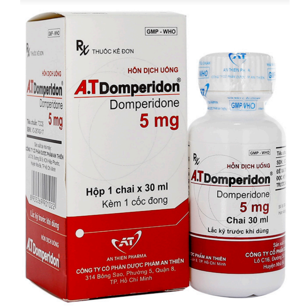1801. A.t Domperidon - (Domperidon 5mg/5ml) - [Thùng 280 chai; chai 1 hộp; hộp 30 ml] An Thiên - Việt Nam