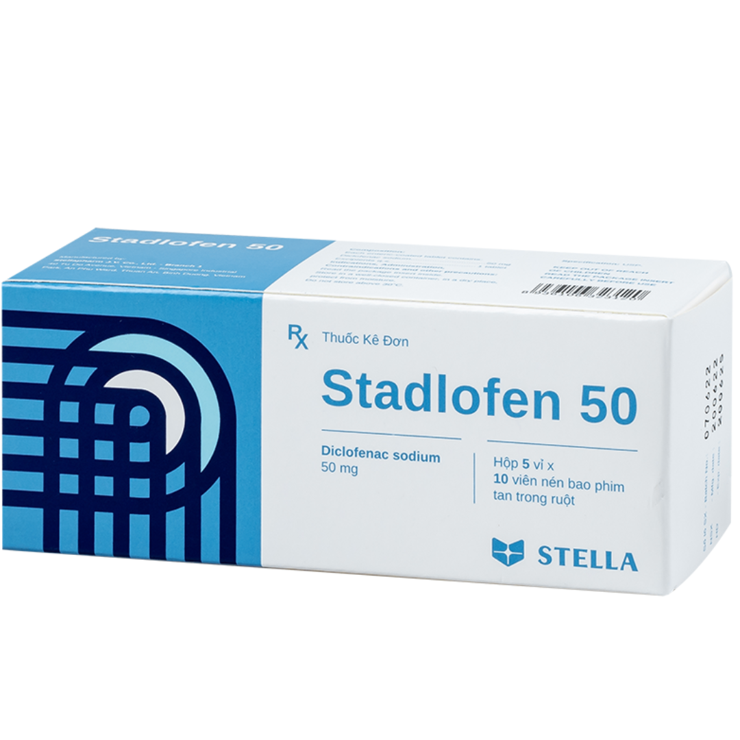 2000. Stadlofen 50 - (Diclofenac Na 50mg) - [Thùng 200 Hộp; Hộp 5 Vỉ; Vỉ 10 Viên] Stella - Việt Nam