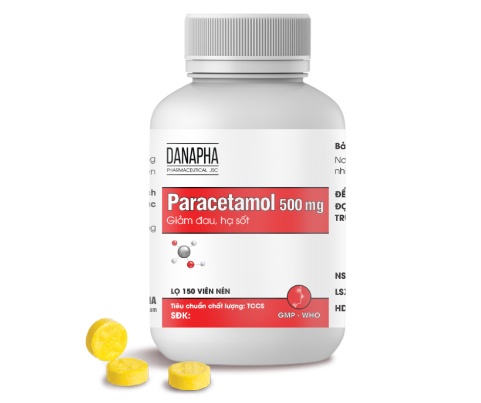 2249. Paracetamol 500Mg - (Paracetamol 500mg) - [Thùng 90 chai; chai 150 viên] Danapha - Việt Nam