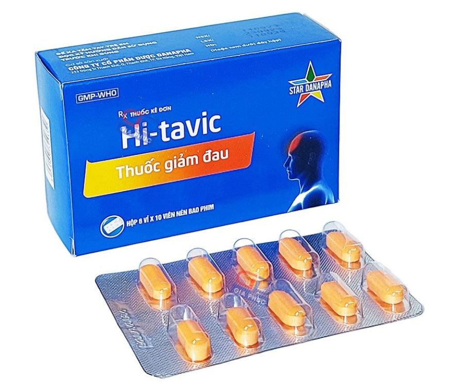 2228. Hi-Tavic - (Paracetamol 325mg + Tramadol 37.5mg) - [Thùng 120 Hộp; Hộp 6 Vỉ; Vỉ 10 Viên] Danapha - Việt Nam