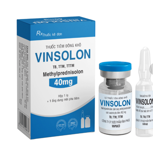 2374. Vinsolon - (Methylprednisolon 40mg) - [Thùng 480 lọ; lọ 1 hộp] Vinphaco - Việt Nam