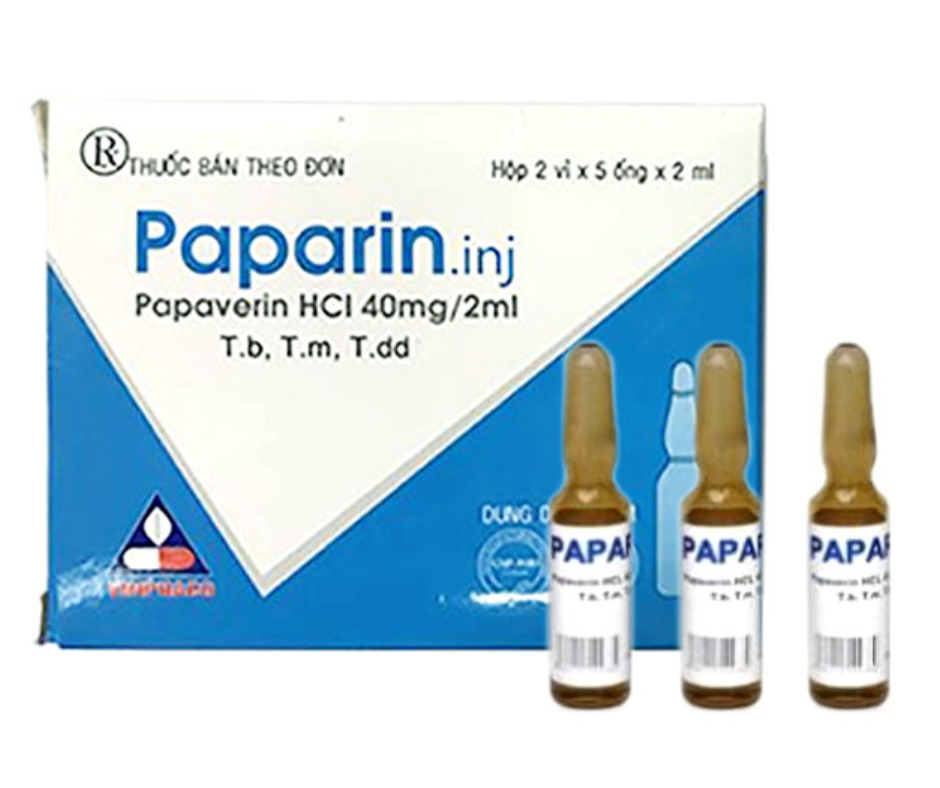 2329. Paparin Inj - (Papaverin.HCL 40mg/2ml) - [Thùng 126 hộp; hộp 2 vỉ; vỉ 5 ống; ống 2 ml] Vinphaco - Việt Nam