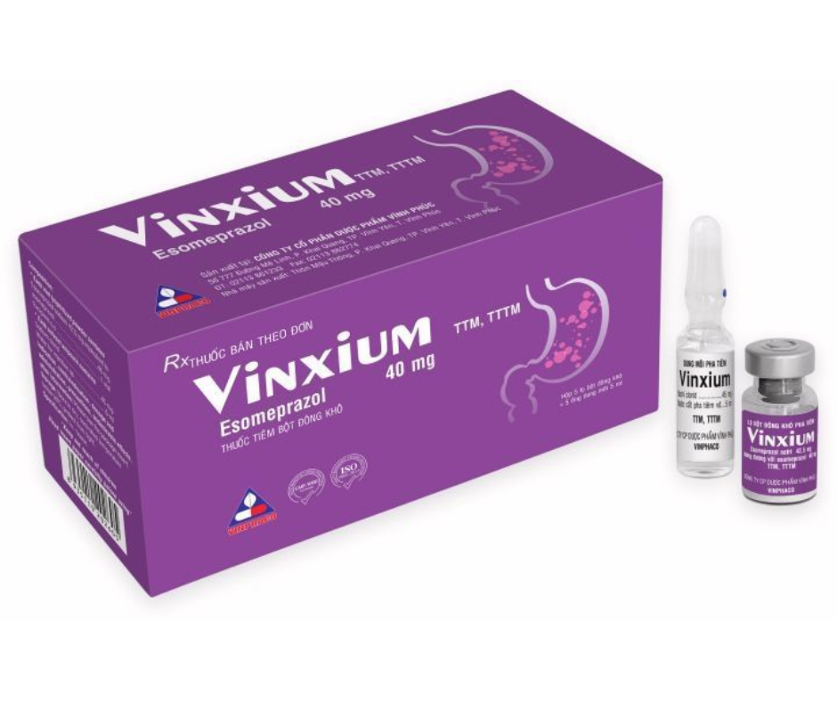 2379. Vinxium - (Esomeprazol 40mg) - [Thùng 48 hộp; hộp 5 lọ] Vinphaco - Việt Nam