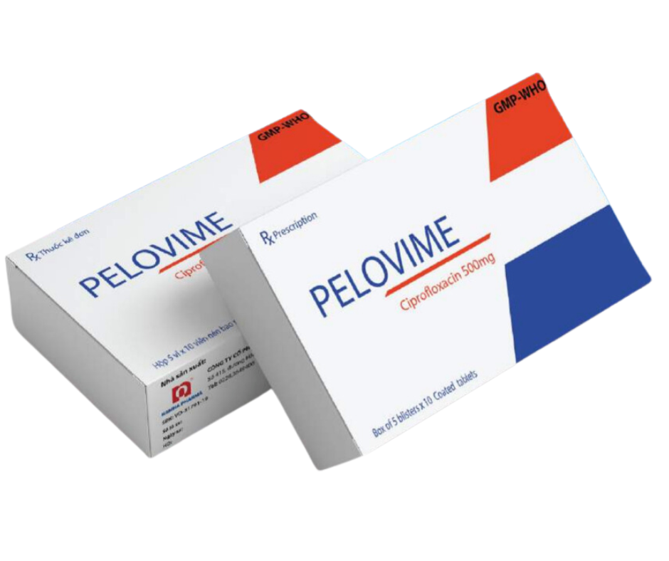 2473. Pelovime (Vỉ Alu Alu) - (Ciprofloxacin 500mg) - [Thùng 45 hộp; hộp 5 vỉ; vỉ 10 viên] Việt Nam