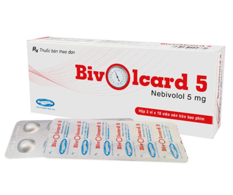 2554. Bivolcard 5 - (Nebivolol 5mg) - [Thùng 162 Hộp; Hộp 3 Vỉ; Vỉ 10 Viên] Savipharm - Việt Nam