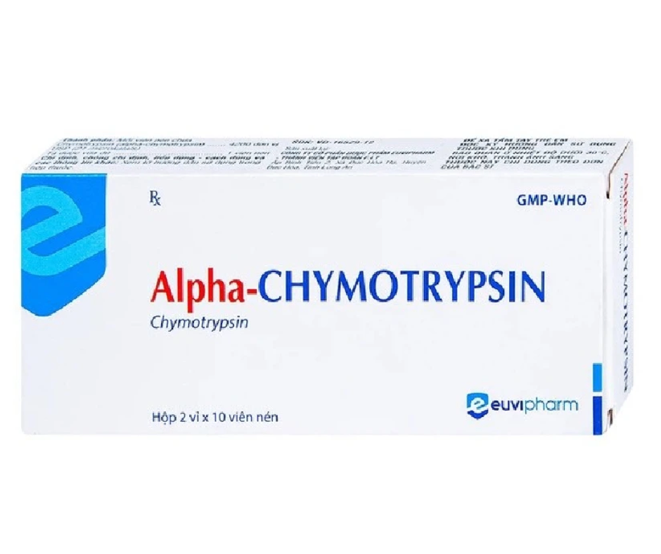 2597. Alphachymotrypsin - [Thùng 480 hộp; hộp 2 vỉ; vỉ 10 viên] Traphaco - Việt Nam