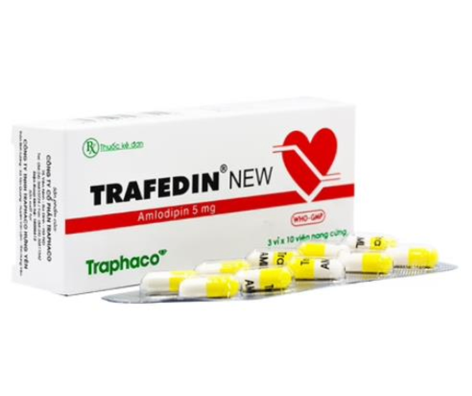2628. Trafedin New 5Mg - (Amlodipin 5mg) - [Thùng 200 Hộp; Hộp 3 Vỉ; Vỉ 10 Viên] Traphaco - Việt Nam