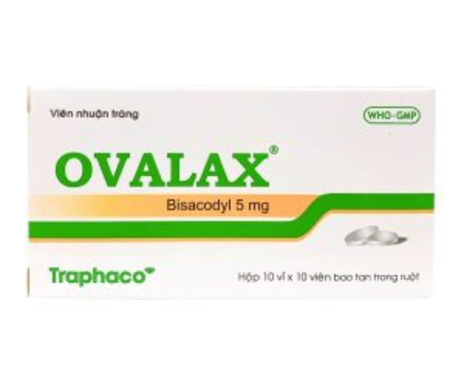 2631. Viên Nhuận Tràng Ovalax (Hộp 10 Vỉ) - (Bisacodyl 5mg) - [Thùng 96 hộp; hộp 10 vỉ; vỉ 10 viên] Traphaco - Việt Nam