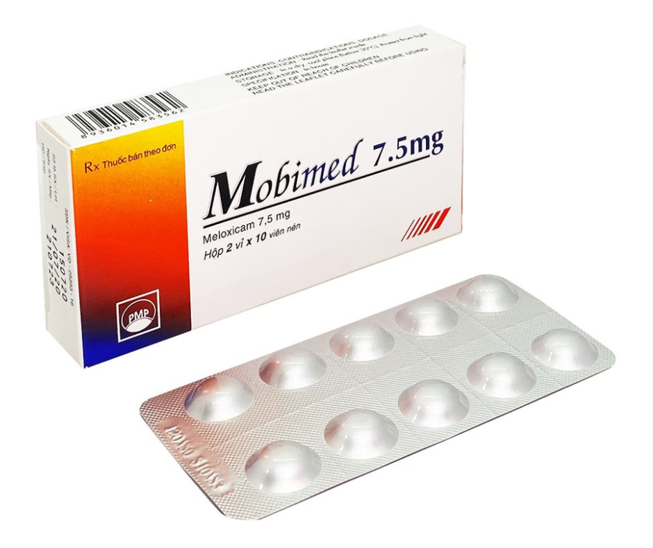 2822. Mobimed 7,5Mg (Tđsh Với Mobic) - (Meloxicam 7.5mg) - [Thùng 168 hộp; hộp 2 vỉ; vỉ 10 viên] Pymepharco - Việt Nam