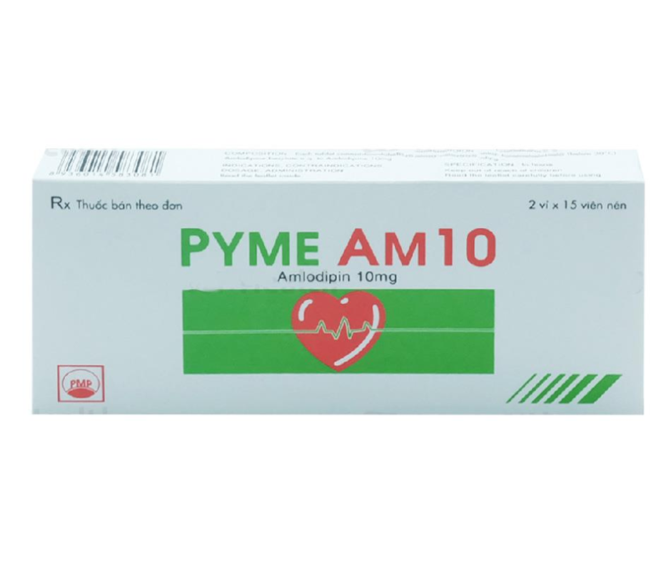 2849. Pyme Am10 (Tđsh Với Norvasc*) - (Amlodipine 10mg) - [Thùng 225 Hộp; Hộp 2 Vỉ; Vỉ 15 Viên] Pymepharco - Việt Nam