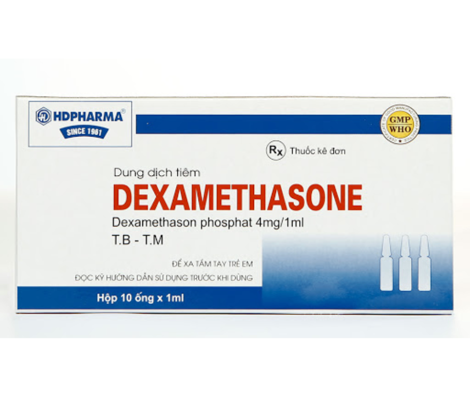 2952. Dung Dịch Tiêm Dexamethasone - (Dexamethasone natriphosphat 4mg/1ml) - [Thùng 360 hộp; hộp 10 ml; ml 1 ống] Hải Dương - Việt Nam