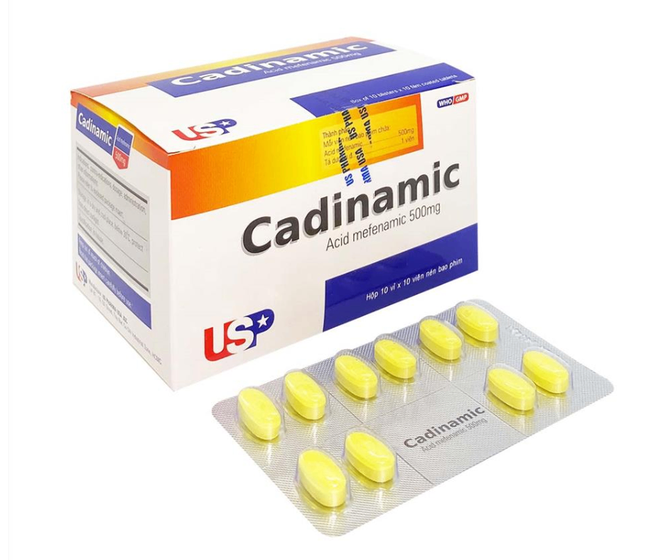 3110. Cadinamic 500 - (Menfenamic acid 500mg) - [Thùng 90 Hộp; Hộp 10 Vỉ; Vỉ 10 Viên] Us Pharma Usa - Việt Nam