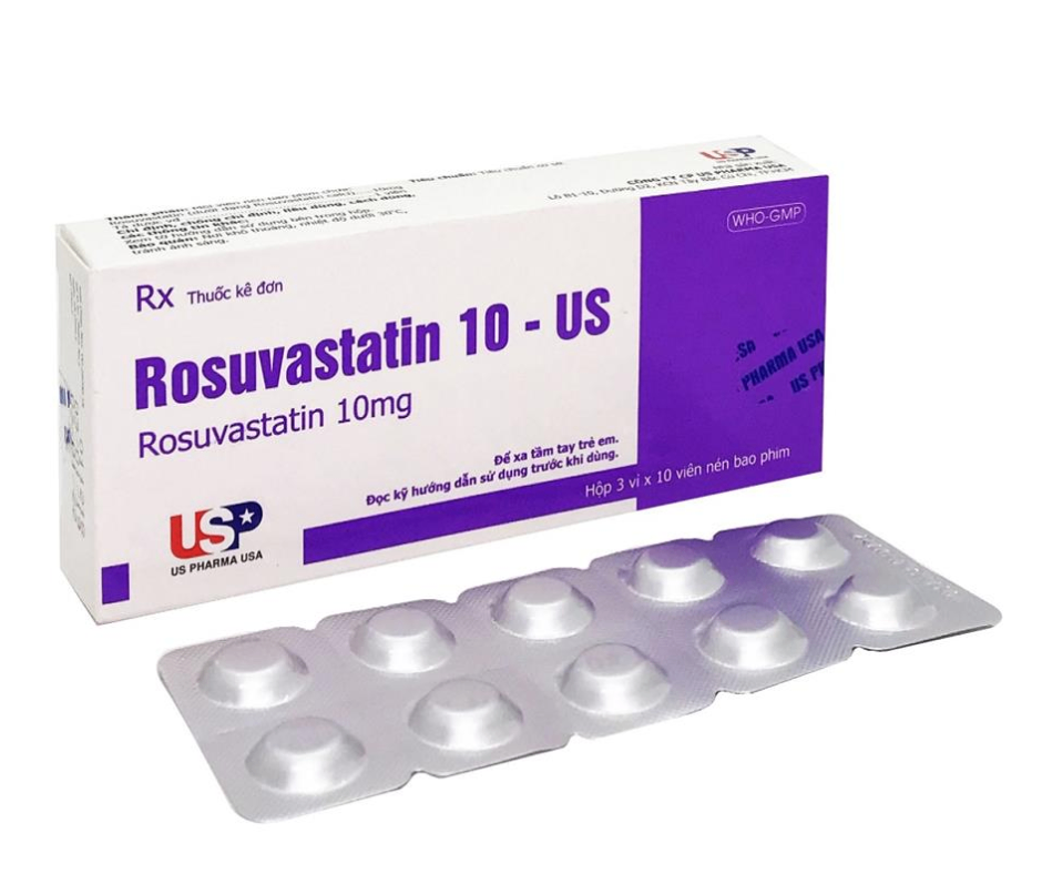 3115. Rosuvastatin 10-Us (New) - (Rosuvastatin 10mg) - [Thùng 244 hộp; hộp 3 vỉ; vỉ 10 viên] Us Pharma Usa - Việt Nam