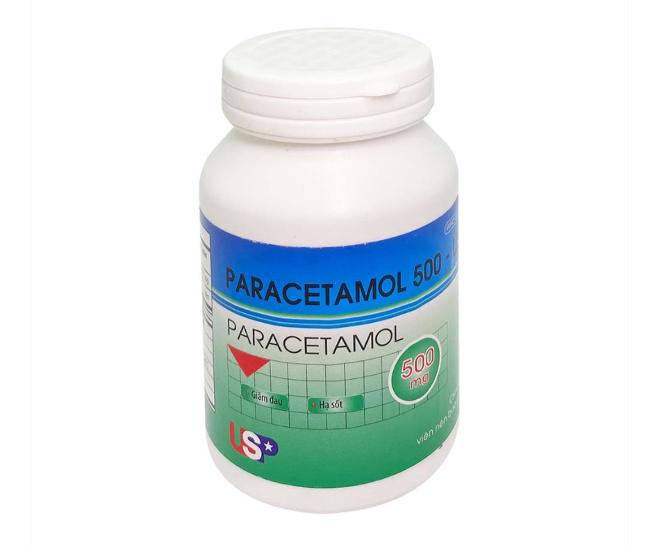3126. Paracetamol 500-Us - (Paracetamol 500mg) - [Thùng 50 chai; chai 200 viên] Us Pharma Usa - Việt Nam