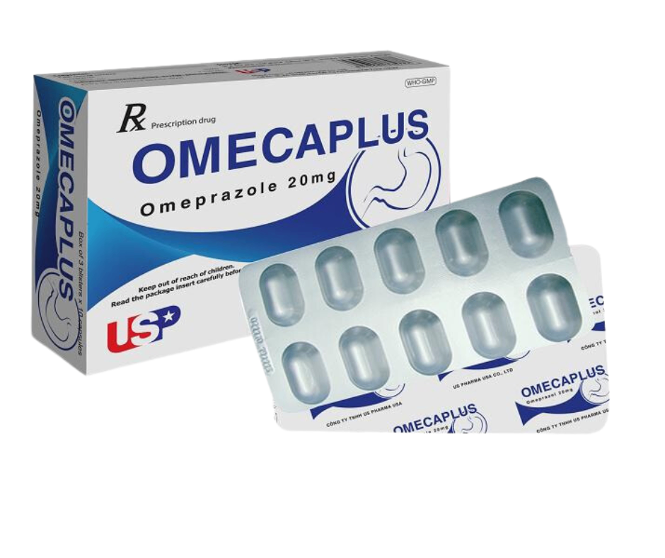 3141. Omecaplus - (Omeprazol 20mg) - [Thùng 193 Hộp; Hộp 3 Vỉ; Vỉ 10 Viên] Us Pharma Usa - Việt Nam