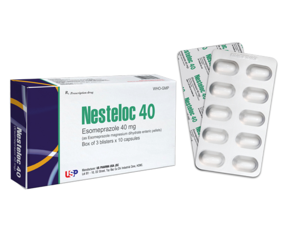 3144. Nesteloc 40 - (Esomeprazol 40mg) - [Thùng 150 hộp; hộp 3 vỉ; vỉ 10 viên] Us Pharma Usa - Việt Nam