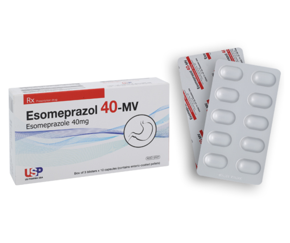 3145. Esomeprazol 40 Mv - (Esomeprazol 40mg) - [Thùng 150 hộp; hộp 3 vỉ; vỉ 10 viên] Us Pharma Usa - Việt Nam