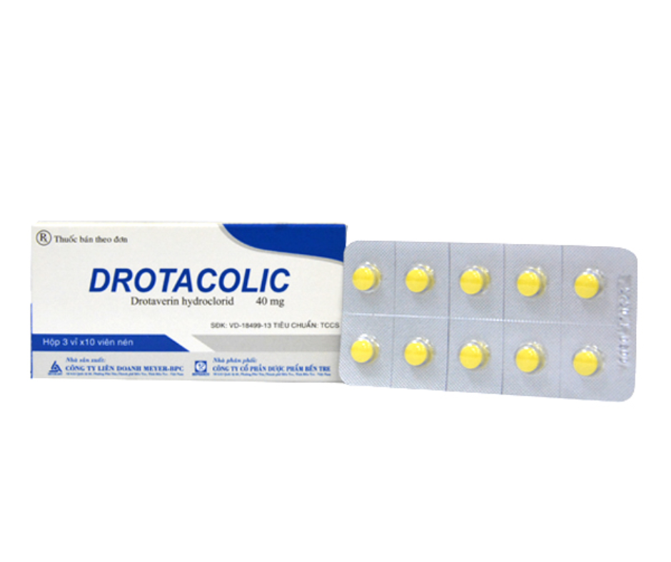 3245. Drotacolic - (Drotaverin hydrocloricd 40mg) - [Thùng 236 hộp; hộp 3 vỉ; vỉ 10 viên] Meyer-Bpc - Việt Nam