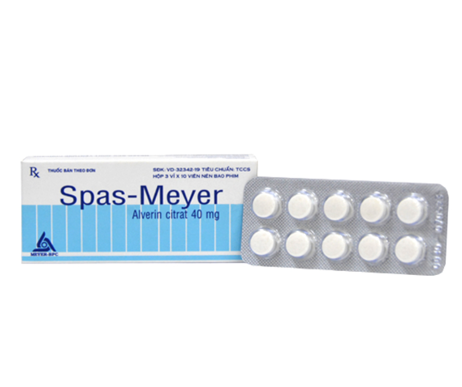 3275. Spas-Meyer (Pvc) - (Alverine citrate 40mg) - [Thùng 490 hộp; hộp 3 vỉ; vỉ 10 viên] Meyer-Bpc - Việt Nam