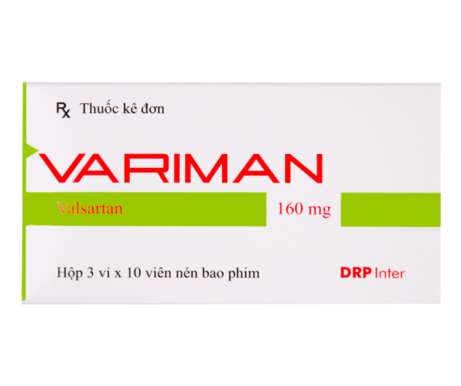 3281. Variman 160Mg - (Valsartan 160mg) - [Thùng 195 hộp; hộp 3 vỉ; vỉ 10 viên] Drp Inter - Việt Nam