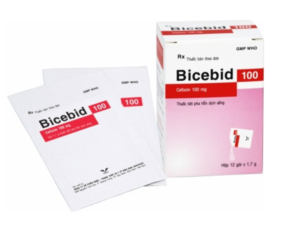 3359. Bicebid 100 - (Cefixim 100mg) - [Thùng 90 hộp; hộp 12 gói; gói 1.7 g] Bidiphar - Việt Nam