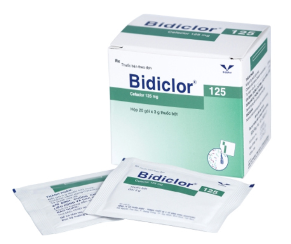 3364. Bidiclor 125 - (Cefaclor 125mg) - [Thùng 64 Hộp; Hộp 20 Gói; Gói 3 G] Bidiphar - Việt Nam