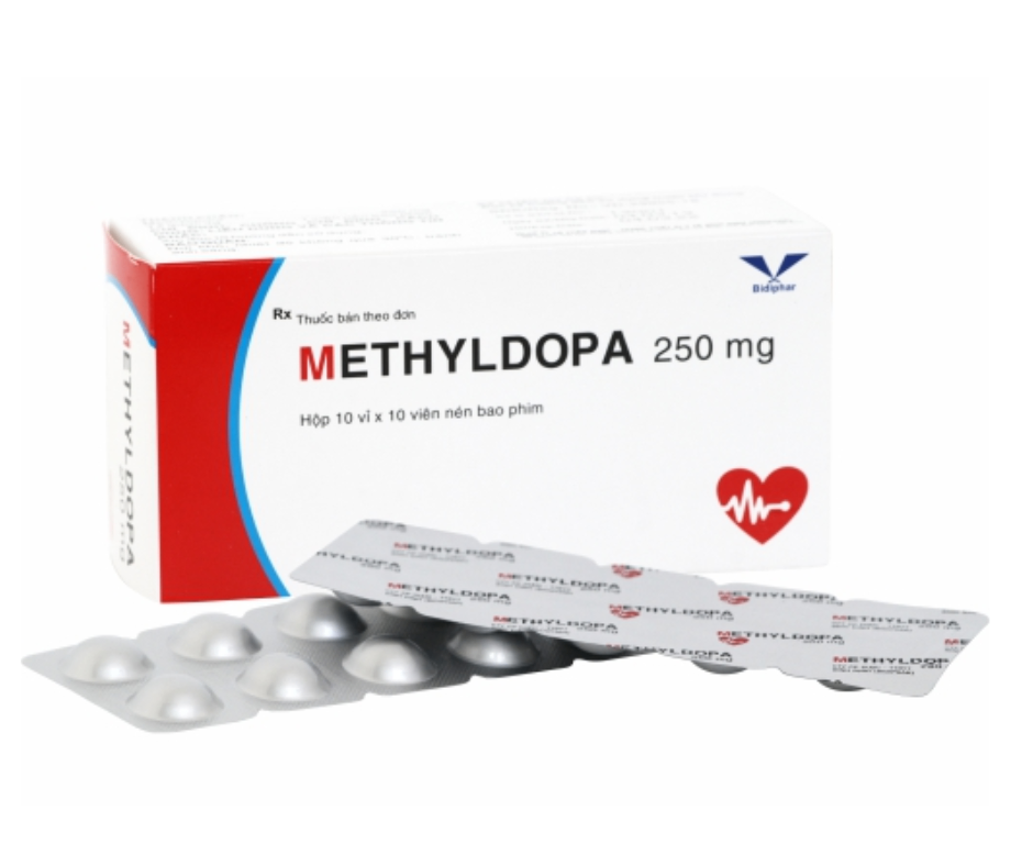 3427. Methyldopa 250Mg - (Methyldopa 250mg) - [Thùng 60 hộp; hộp 10 vỉ; vỉ 10 viên] Bidiphar - Việt Nam