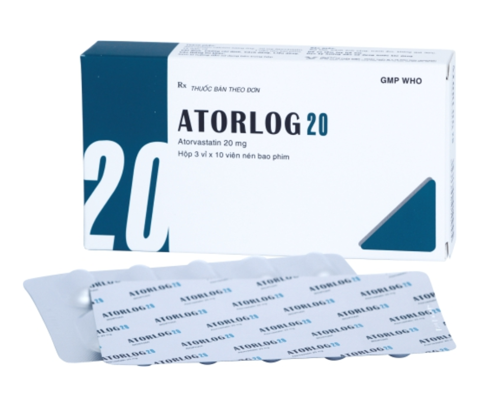 3428. Atorlog 20 - (Atorvastatin 20mg) - [Thùng 90 Hộp; Hộp 3 Vỉ; Vỉ 10 Viên] Bidiphar - Việt Nam