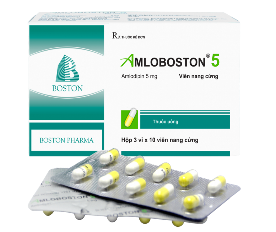 3485. Amloboston 5 - (Amlodipin 5mg) - [Thùng 128 Hộp; Hộp 3 Vỉ; Vỉ 10 Viên] Bostonpharma - Việt Nam