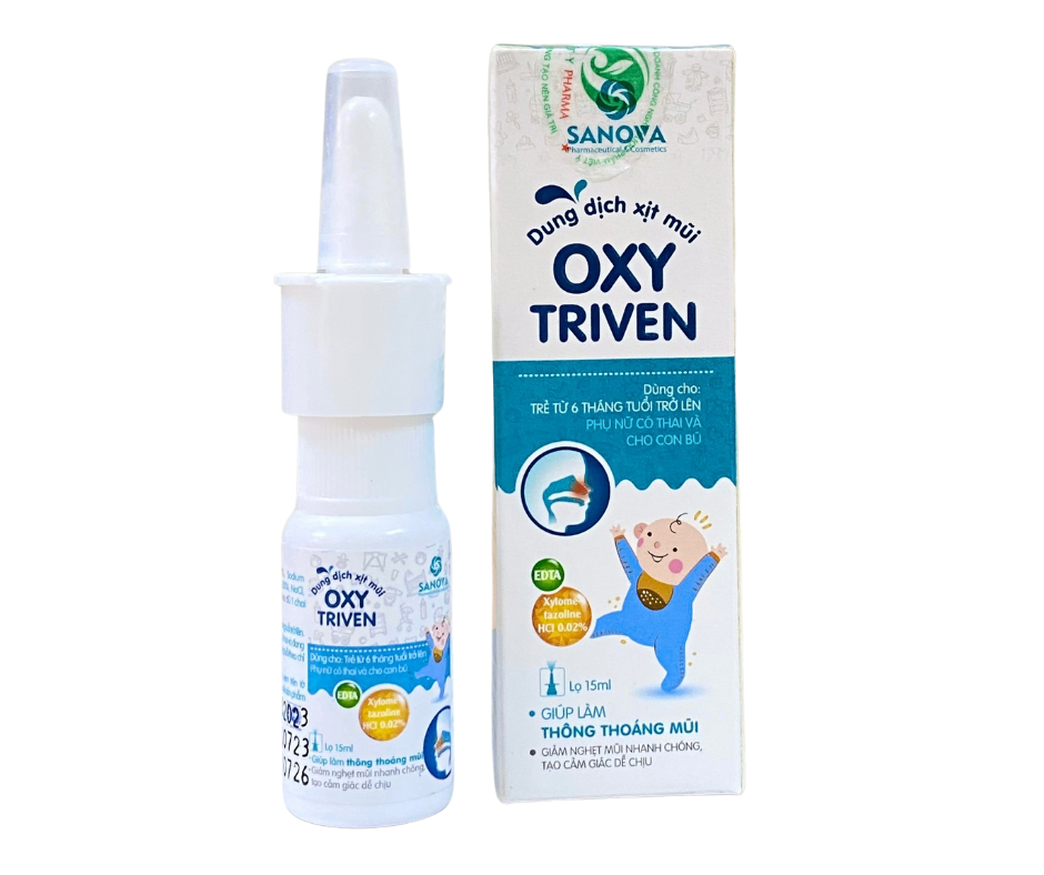 3482. Oxy Triven - (Xylometazoline HCL 0,02%, Sodium hyaluronate, D-Panthenol, Edta, Nacl, Cu2 0.02%) - [Thùng 240 Lọ; Lọ 1 Hộp] Cty Cp Ld Công Nghệ Dp Việt Ý - Việt Nam