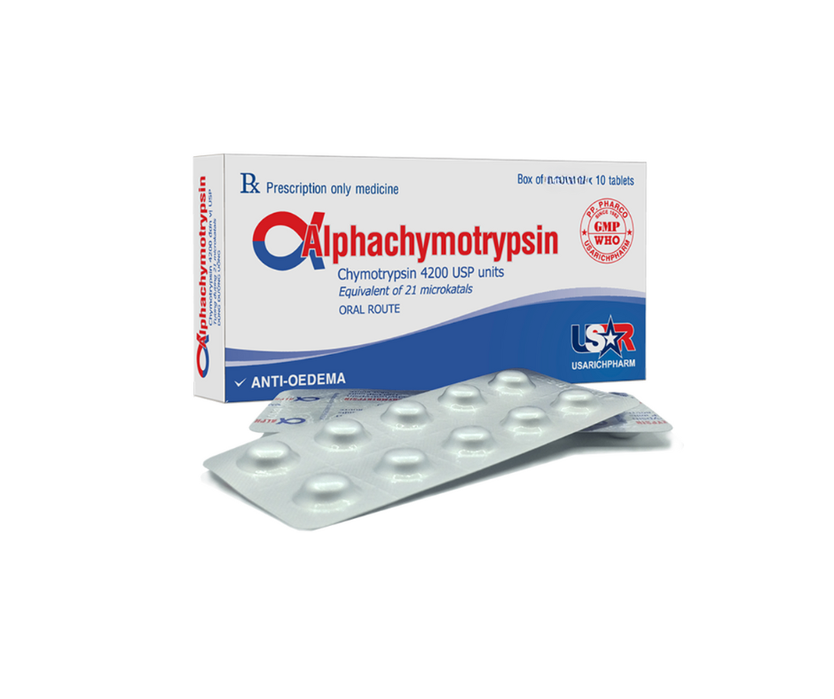 3545. Alphachymotrypsin - [Thùng 210 Hộp; Hộp 10 Vỉ; Vỉ 10 Viên] Pp.pharco - Việt Nam