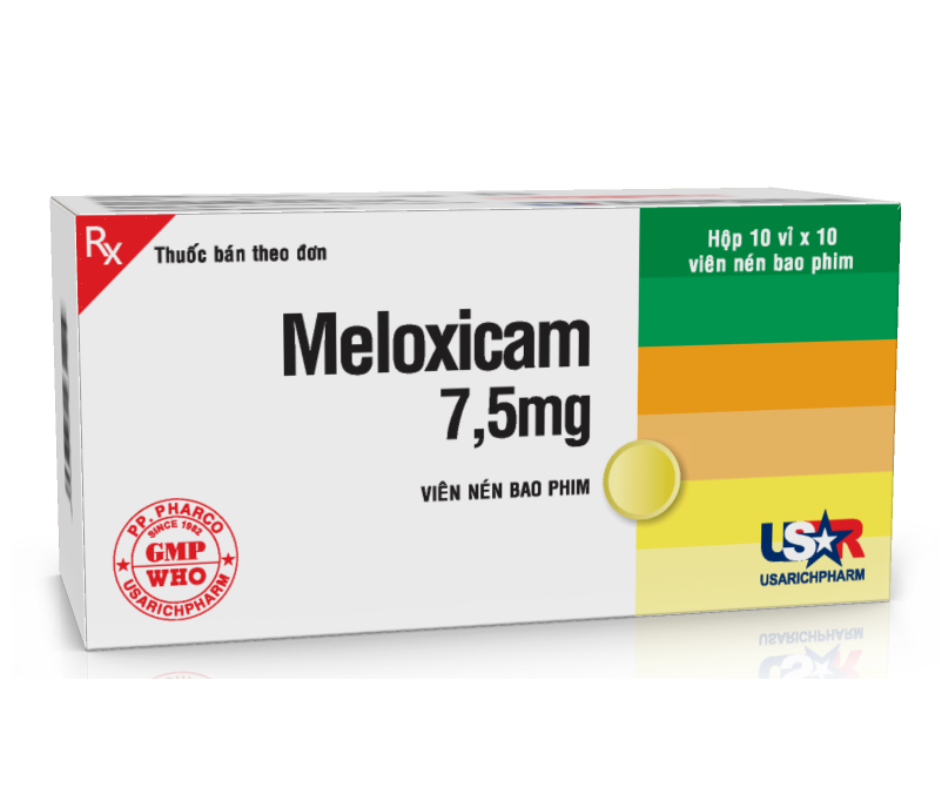 3587. Meloxicam 7,5Mg - (Meloxicam 7.5mg) - [Thùng 320 hộp; hộp 10 vỉ; vỉ 10 viên] Pp.pharco - Việt Nam
