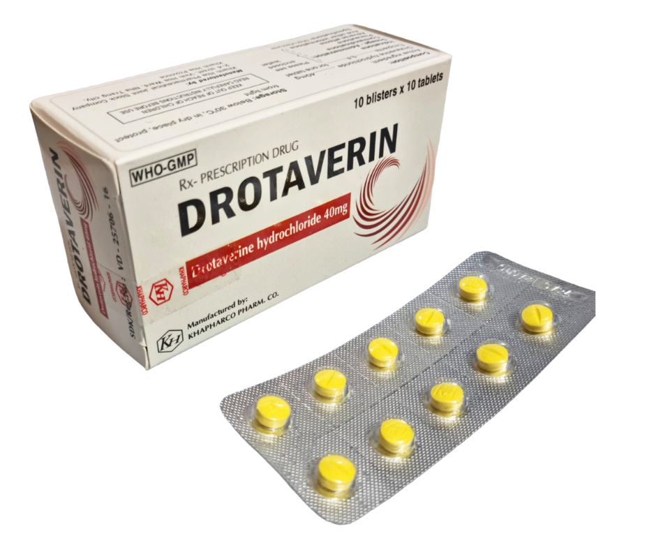 3676. Drotaverin - (Drotaverin hydrochloride 40mg) - [Thùng 231 hộp; hộp 10 vỉ; vỉ 10 viên] Khánh Hòa - Việt Nam