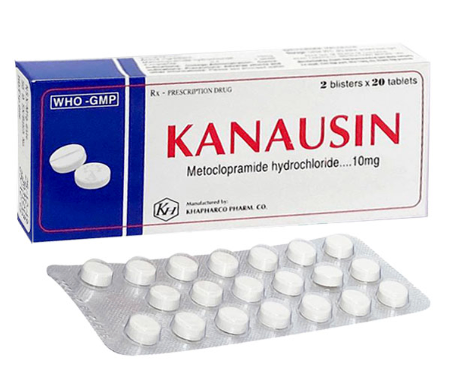 3711. Kanausin - (Metoclopramid hydrochloride 10mg) - [Thùng 720 hộp; hộp 2 vỉ; vỉ 20 viên] Khánh Hòa - Việt Nam